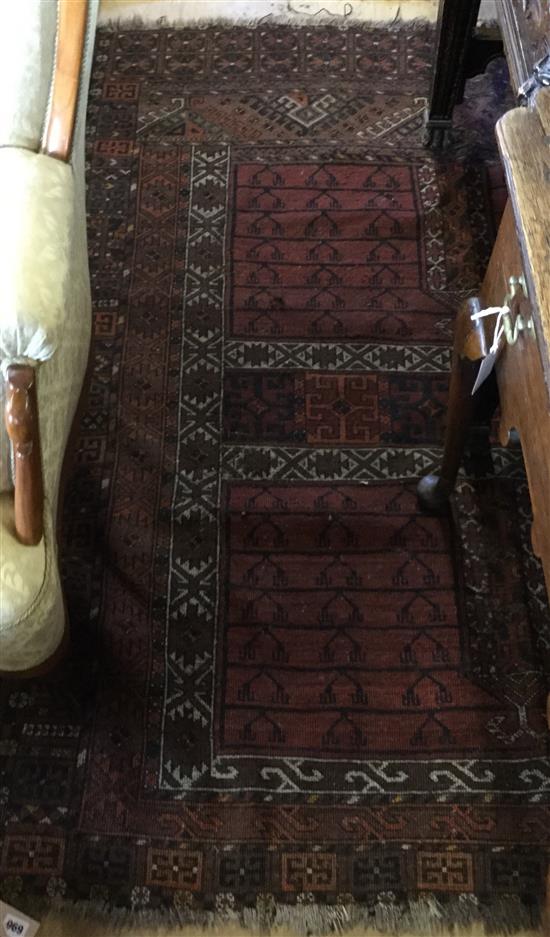 Afghan madder ground rug(-)